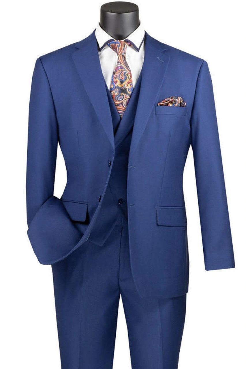 Costume bleu Vinci MV2TR : l'élégance moderne pour homme, prêt-à-porter stylé.